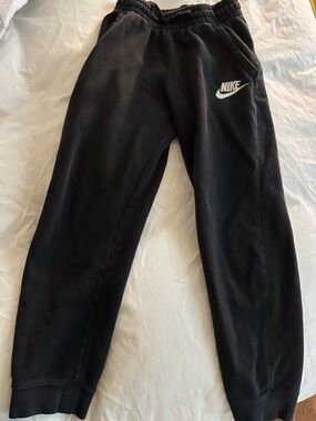 Nike Black Kids Sweatpants with White Logo